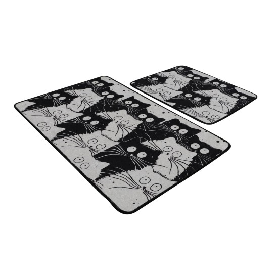 Bathmat Set (2 Pieces) White Cats Multicolor Lessentiel Bathmat Set (2 Pieces) White Cats Multicolor