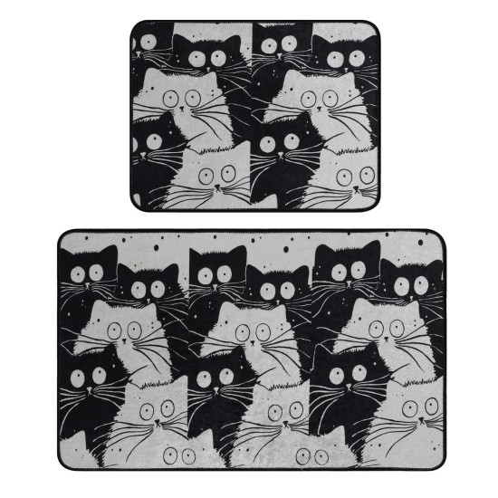 Bathmat Set (2 Pieces) White Cats Multicolor Lessentiel Bathmat Set (2 Pieces) White Cats Multicolor