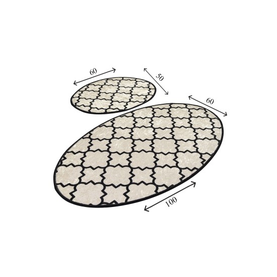 Bathmat Set (2 Pieces) Kupa - White Multicolor Lessentiel Bathmat Set (2 Pieces) Kupa - White Multicolor