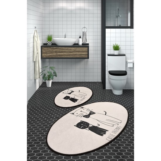 Bathmat Set (2 Pieces) Little Cats Multicolor Lessentiel Bathmat Set (2 Pieces) Little Cats Multicolor