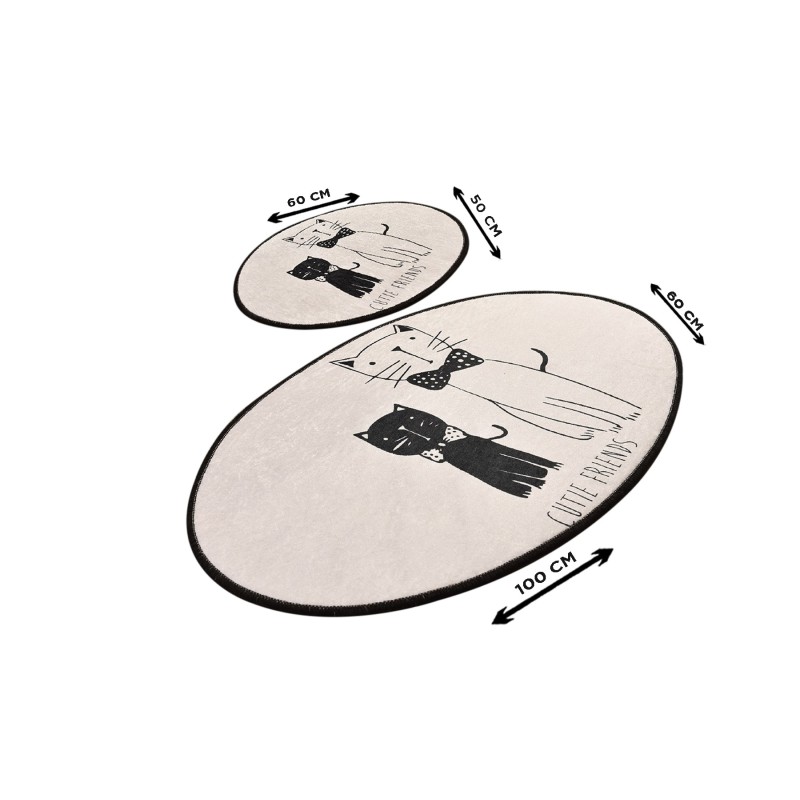 Lessentiel Bathmat Set (2 Pieces) Little Cats Multicolor