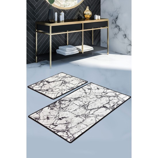 Bathmat Set (2 Pieces) Marble - White Multicolor Lessentiel Bathmat Set (2 Pieces) Marble - White Multicolor