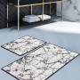 Bathmat Set (2 Pieces) Marble - White Multicolor