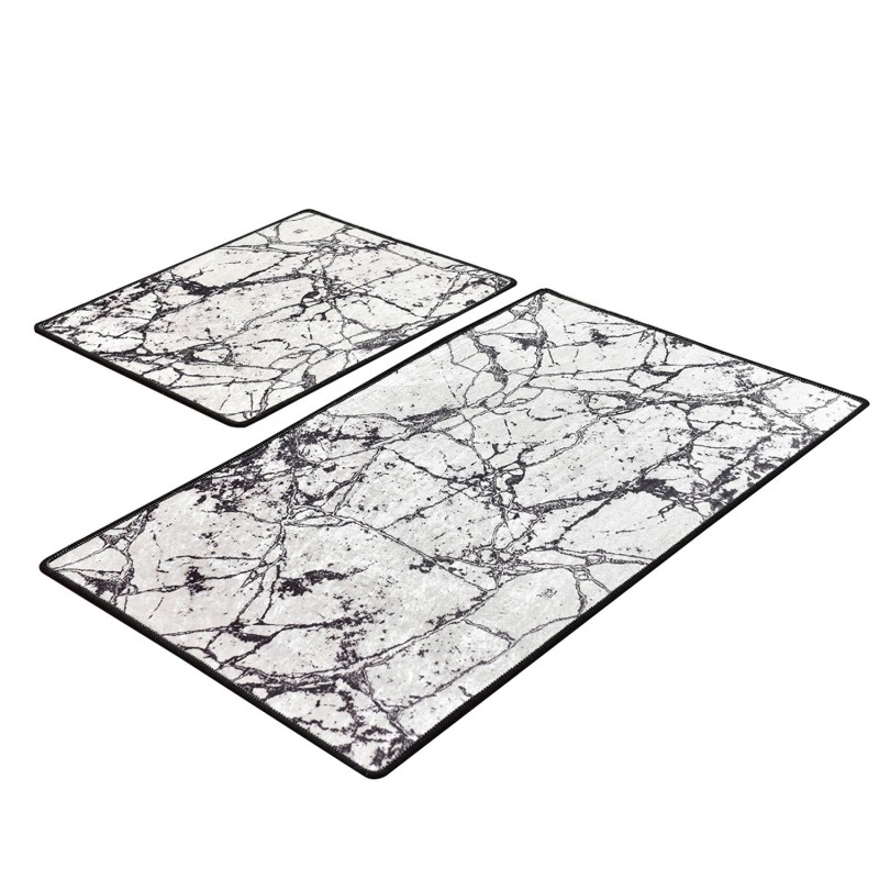 Lessentiel Bathmat Set (2 Pieces) Marble - White Multicolor
