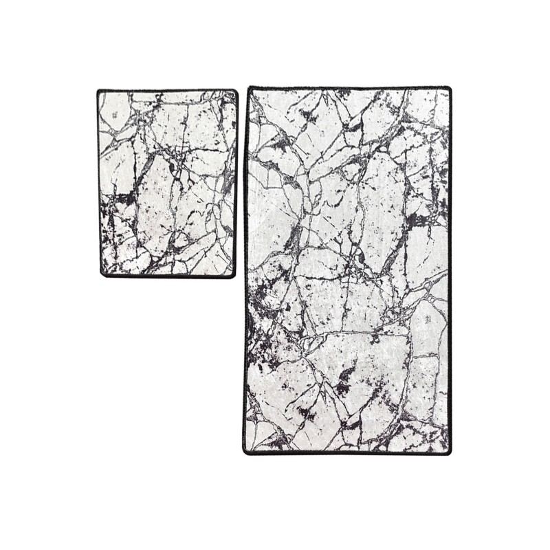 Lessentiel Bathmat Set (2 Pieces) Marble - White Multicolor
