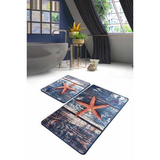 Bathmat Set (2 Pieces) Stella Marina Multicolor Lessentiel Bathmat Set (2 Pieces) Stella Marina Multicolor