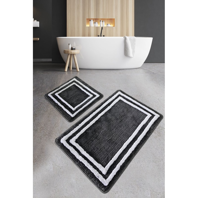 Lessentiel Acrylic Bathmat Set (2 Pieces) Duplici - Anthracite Anthracite