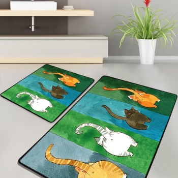 Bathmat Set (2 Pieces) Gatto Carino Multicolor