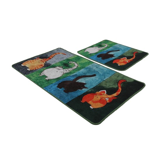 Bathmat Set (2 Pieces) Gatto Carino Multicolor Lessentiel Bathmat Set (2 Pieces) Gatto Carino Multicolor