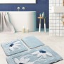 Acrylic Bathmat Set (3 Pieces) Daisy - Blue Multicolor