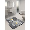 Lessentiel Acrylic Bathmat Set (3 Pieces) Flower - Grey Multicolor