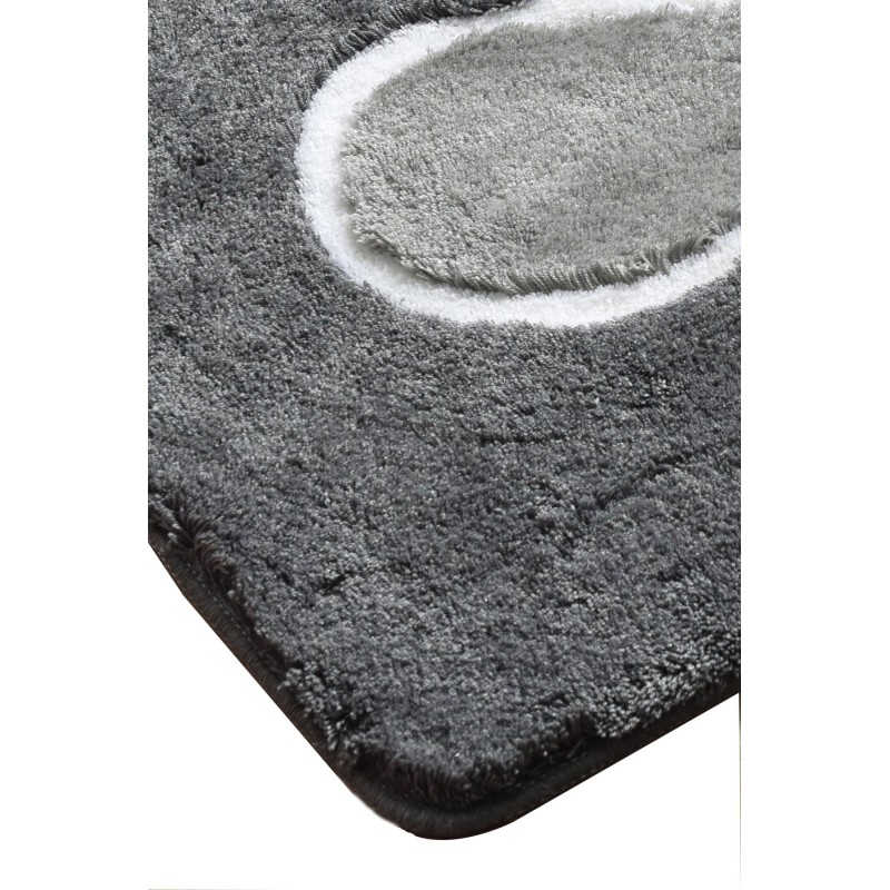 Lessentiel Acrylic Bathmat Set (3 Pieces) Flower - Grey Multicolor