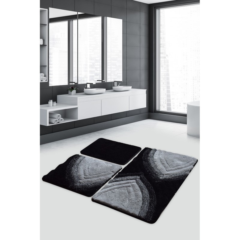 Lessentiel Acrylic Bathmat Set (3 Pieces) Stella - Anthracite Multicolor