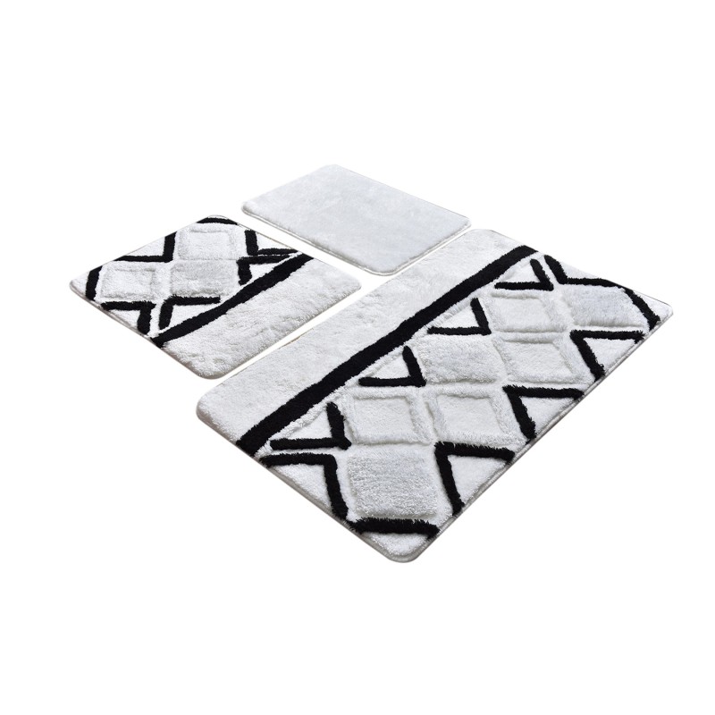 Lessentiel Acrylic Bathmat Set (3 Pieces) Jane - White Multicolor