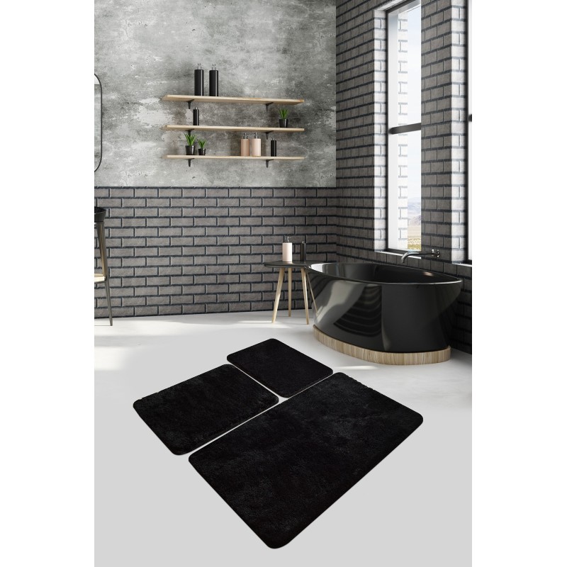 Lessentiel Acrylic Bathmat Set (3 Pieces) Havai - Black Black