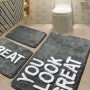 Acrylic Bathmat Set (3 Pieces) Great - Grey Multicolor