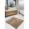 Lessentiel Acrylic Bathmat Set (3 Pieces) Infinity - Caramel Caramel