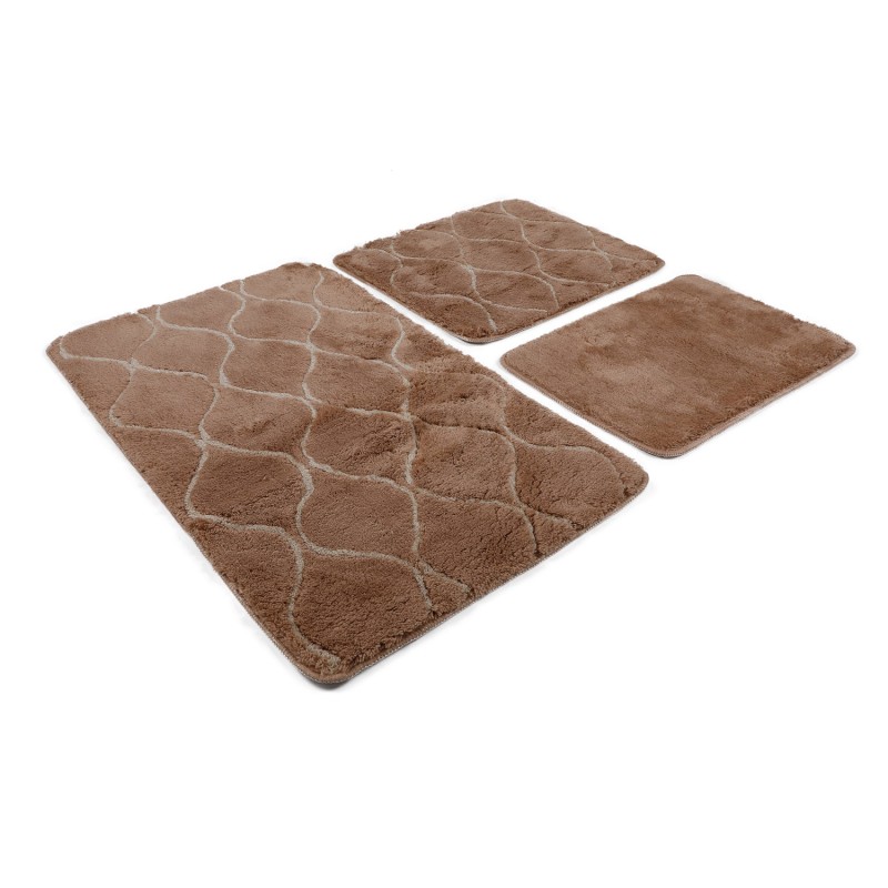 Lessentiel Acrylic Bathmat Set (3 Pieces) Infinity - Caramel Caramel