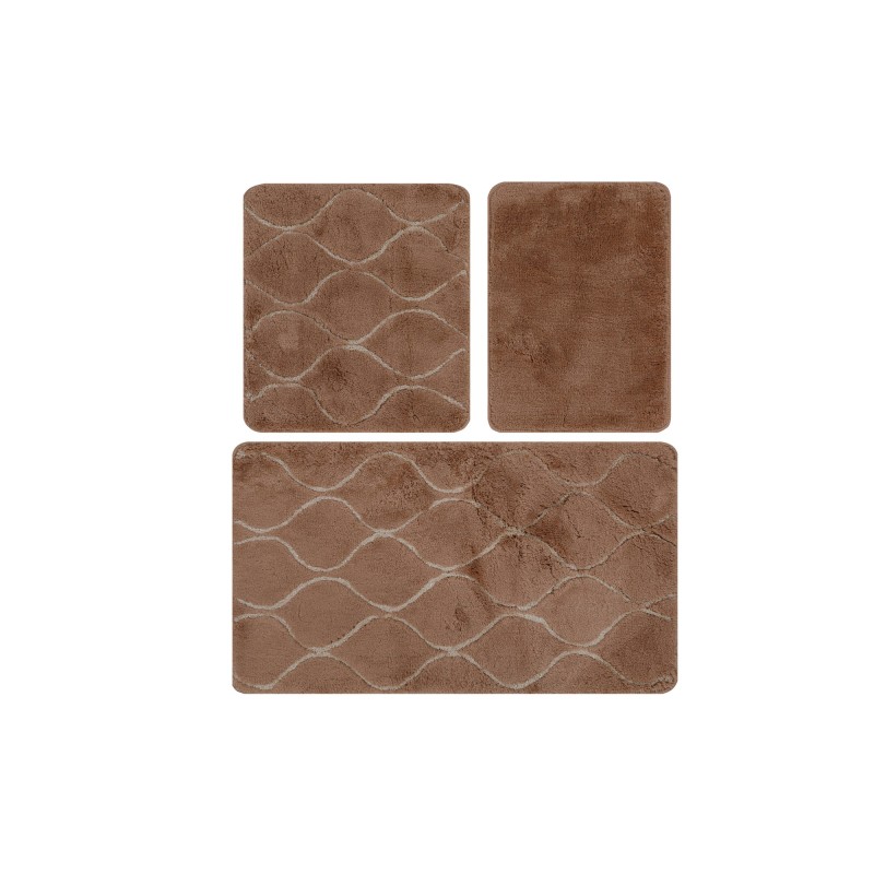 Lessentiel Acrylic Bathmat Set (3 Pieces) Infinity - Caramel Caramel