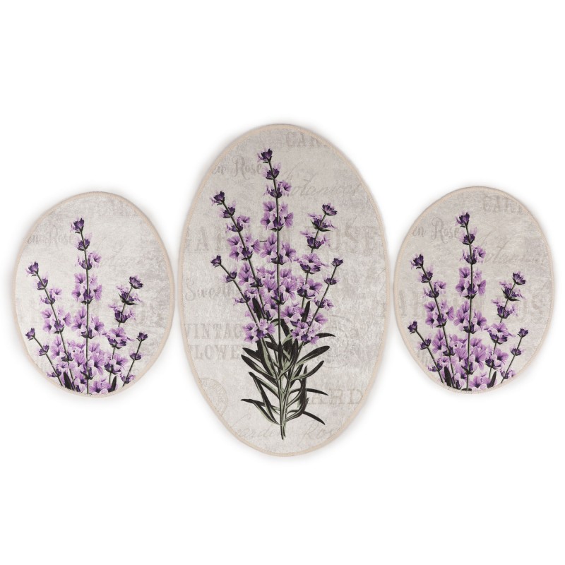 Lessentiel Bathmat Set (3 Pieces) Lavender Multicolor