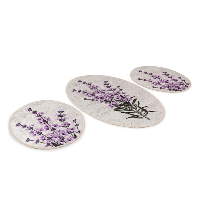 Lessentiel Bathmat Set (3 Pieces) Lavender Multicolor