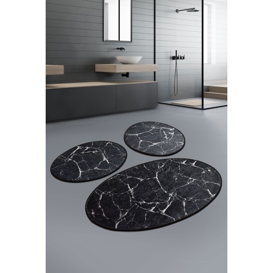 Bathmat Set (3 Pieces) Marble - Black Black
White Lessentiel Bathmat Set (3 Pieces) Marble - Black Black
White