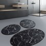 Bathmat Set (3 Pieces) Marble - Black Black
White