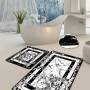 Bathmat Set (2 Pieces) Marmor - Black Black
White