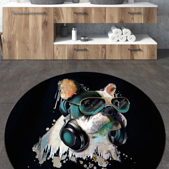 Bathmat Glasses Dog Circle Djt 100 Multicolor