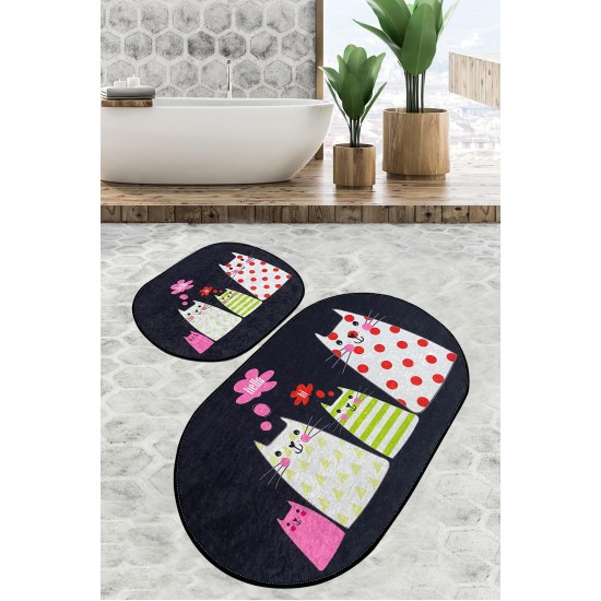Bathmat Set (2 Pieces) Four Cats Djt Multicolor Lessentiel Bathmat Set (2 Pieces) Four Cats Djt Multicolor