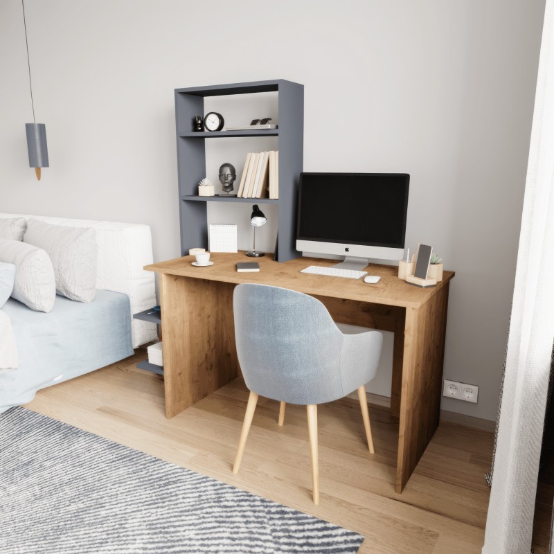 Study Desk & Bookshelf Aden - Oak, Anthracite Oak
Anthracite