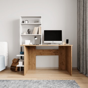 Study Desk & Bookshelf Aden - Oak, White Oak
White