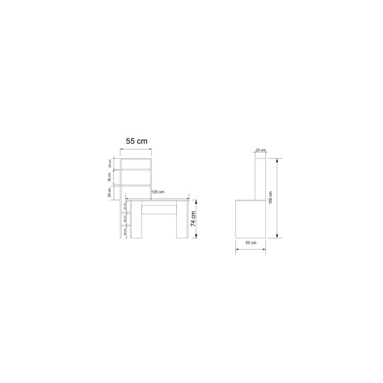 Study Desk & Bookshelf Aden - Oak, White Oak
White Study Desk & Bookshelf Aden - Oak, White Oak
White
