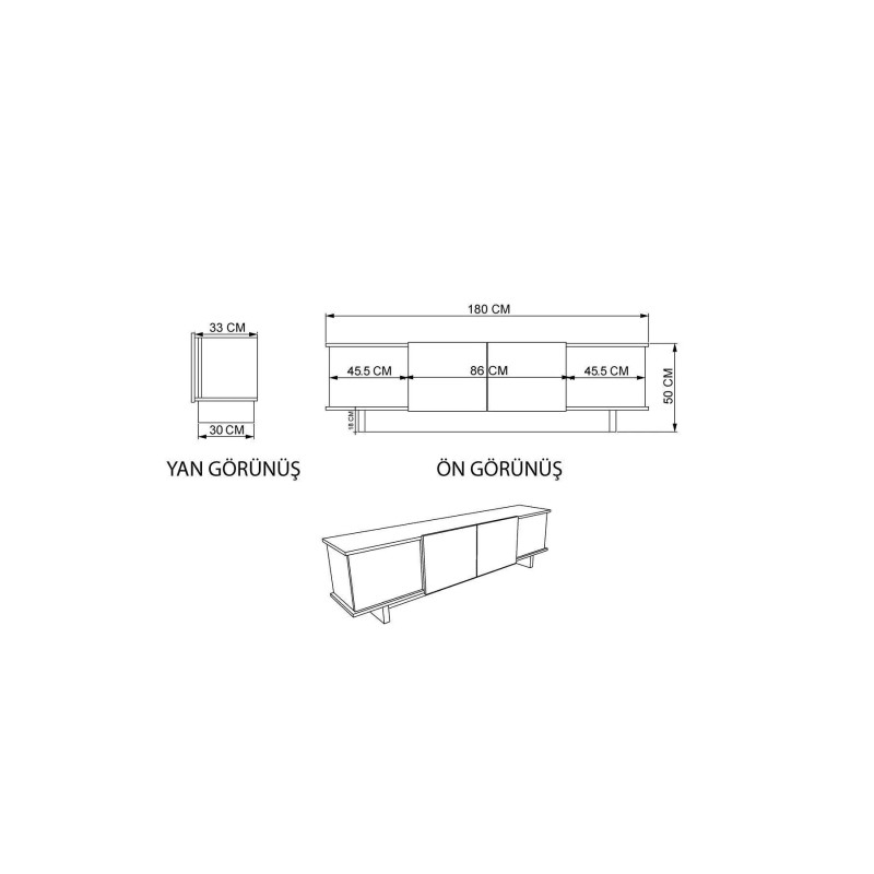 TV Stand Diana - Beige, Walnut Beige
Walnut