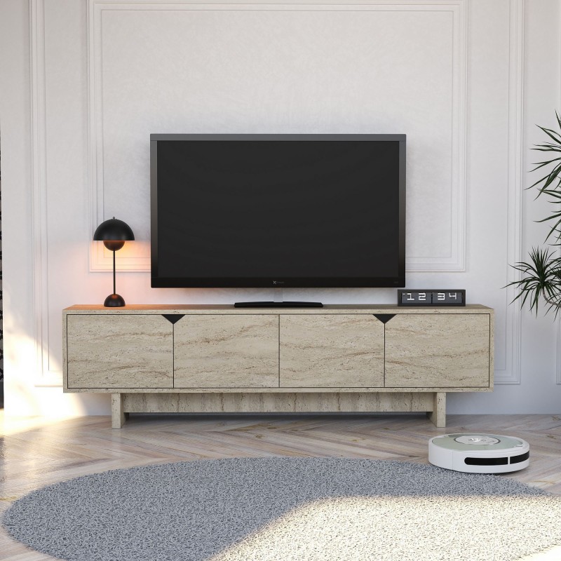 TV Stand Turan - Travertine Travertine