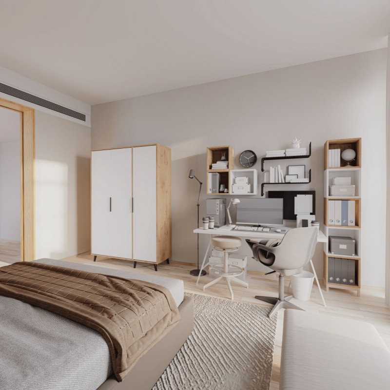 Wardrobe Aden 120 - Oak, White Oak
White