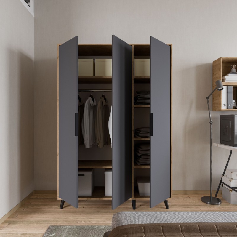 Wardrobe Aden 120 - Oak, Anthracite Oak
Anthracite