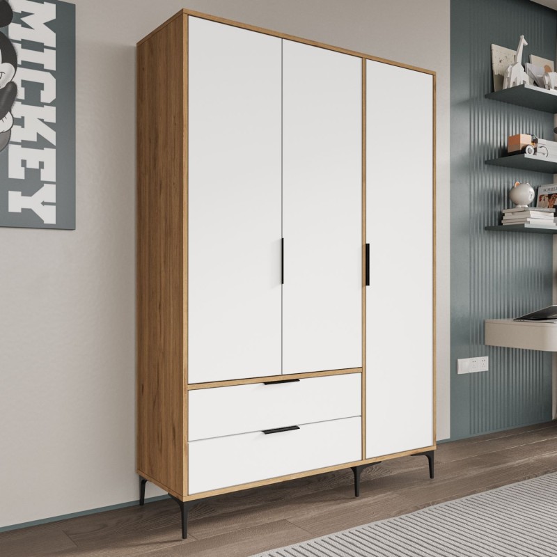 Wardrobe Aden Drawers 120 - Oak, White Oak
White