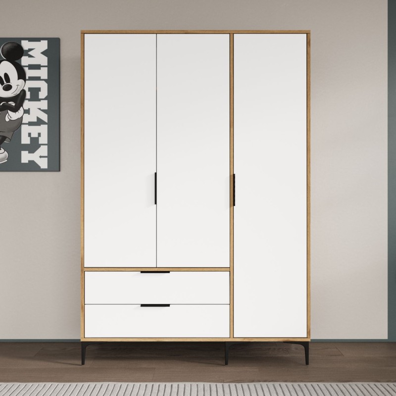 Wardrobe Aden Drawers 120 - Oak, White Oak
White