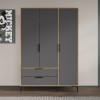 Wardrobe Aden Drawers 120 - Oak, Anthracite Oak
Anthracite