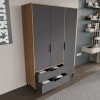 Wardrobe Aden Drawers 120 - Oak, Anthracite Oak
Anthracite