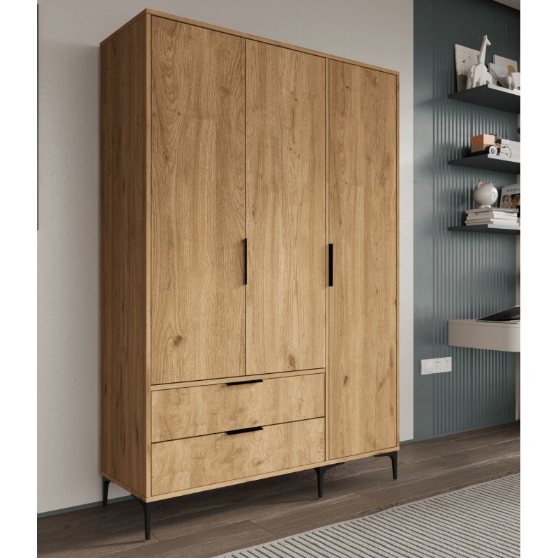 Wardrobe Aden Drawers 120 - Oak Oak