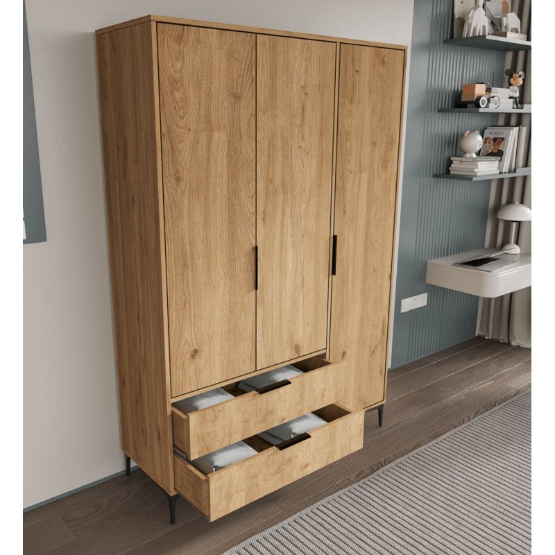 Wardrobe Aden Drawers 120 - Oak Oak