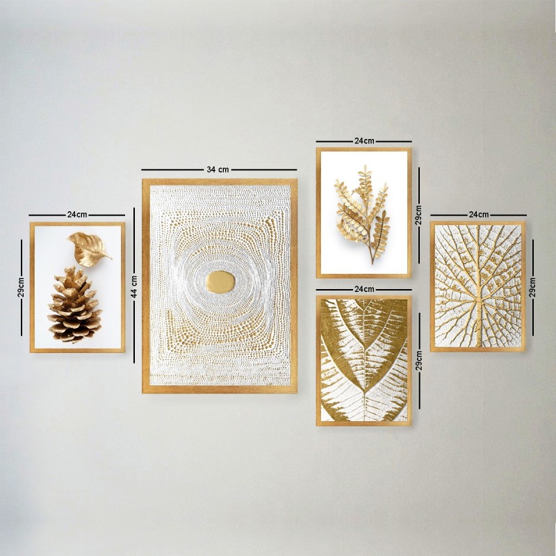 Wallxpert Decorative Framed MDF Painting (5 Pieces) SET_130 Multicolor