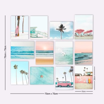 Decorative MDF Painting (12 Pieces) 12MDF04 Multicolor