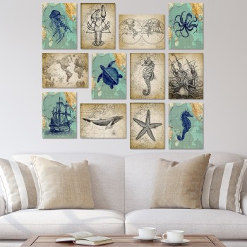 Decorative MDF Painting (12 Pieces) 12MDF07 Multicolor