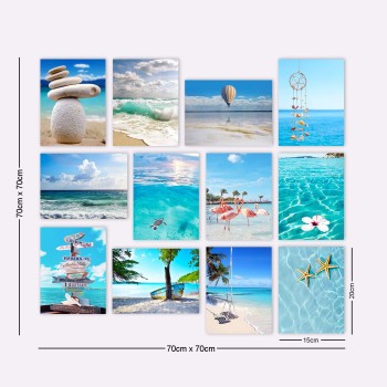 Decorative MDF Painting (12 Pieces) 12MDF09 Multicolor