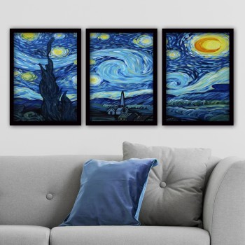 Decorative Framed Painting (3 Pieces) 3SC190 Multicolor
