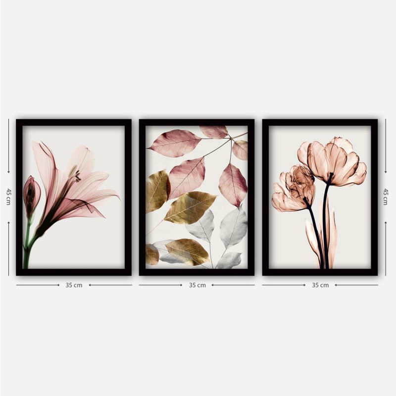 Wallxpert Decorative Framed Painting (3 Pieces) 3SC194 Multicolor