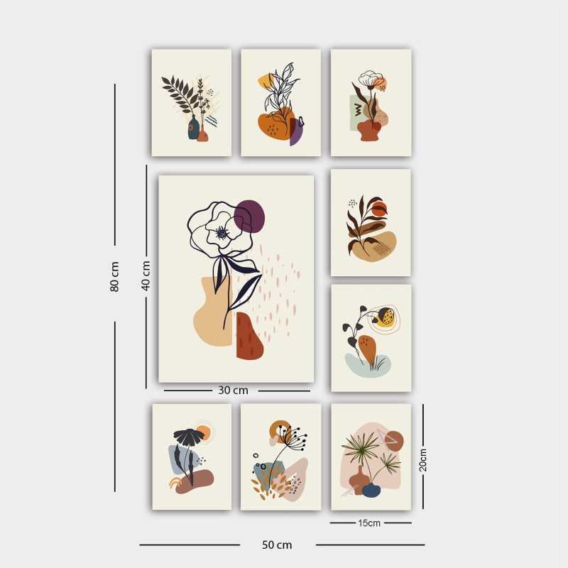 Decorative MDF Painting (9 Pieces) 9MDF01YS Multicolor